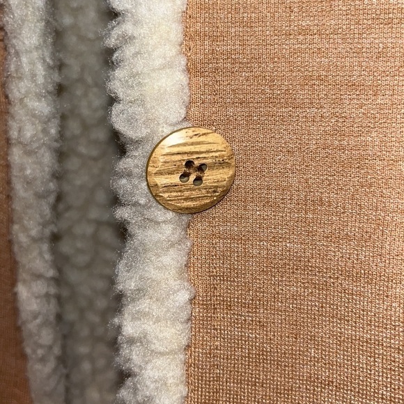 Knit Sherpa tan jacket coat vintage 1970s size M/L western boho hippie - Picture 6 of 10